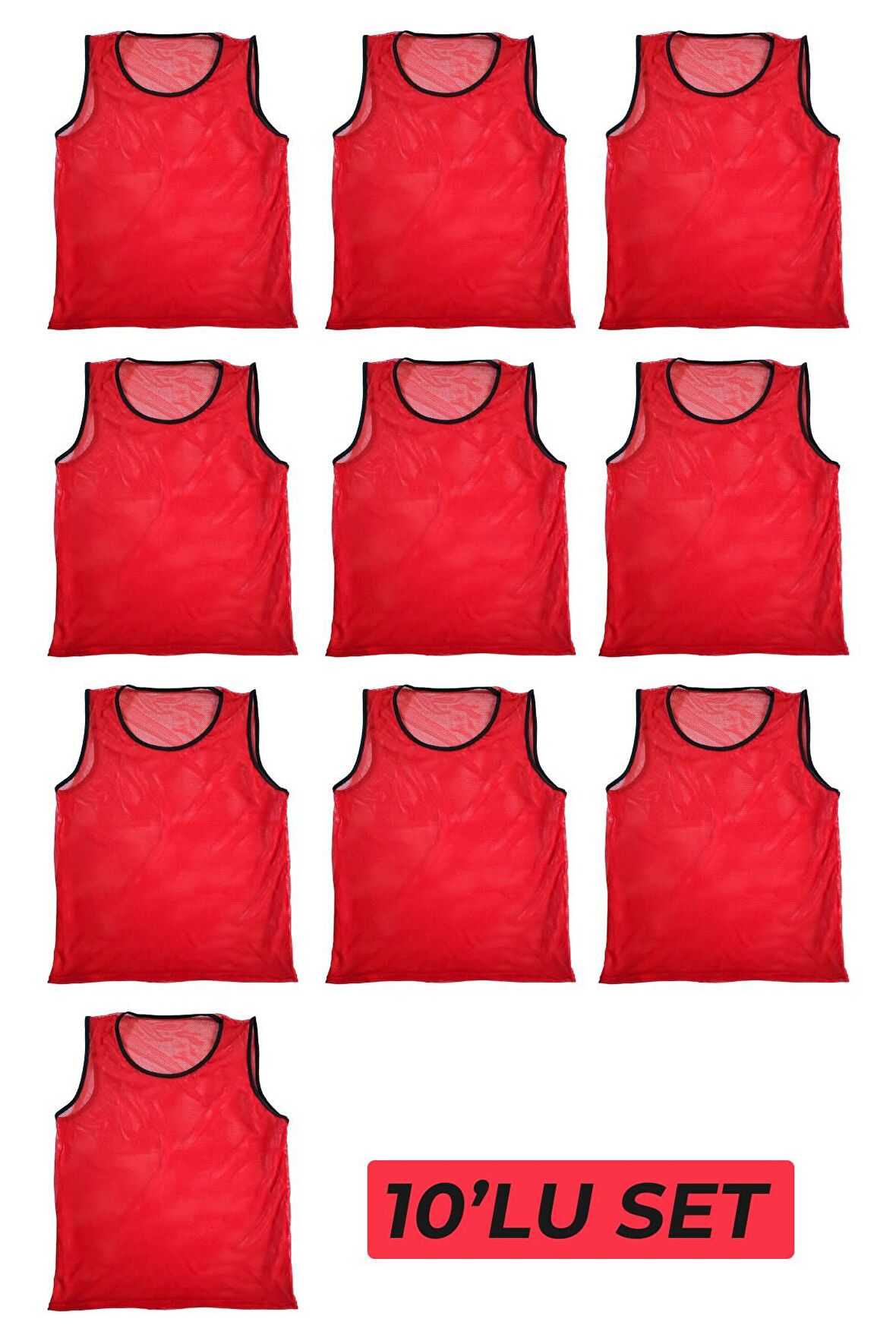 10 Adet Fileli Antrenman Idman Yeleği Halı Saha Yeleği Bib Yetişkin Beden