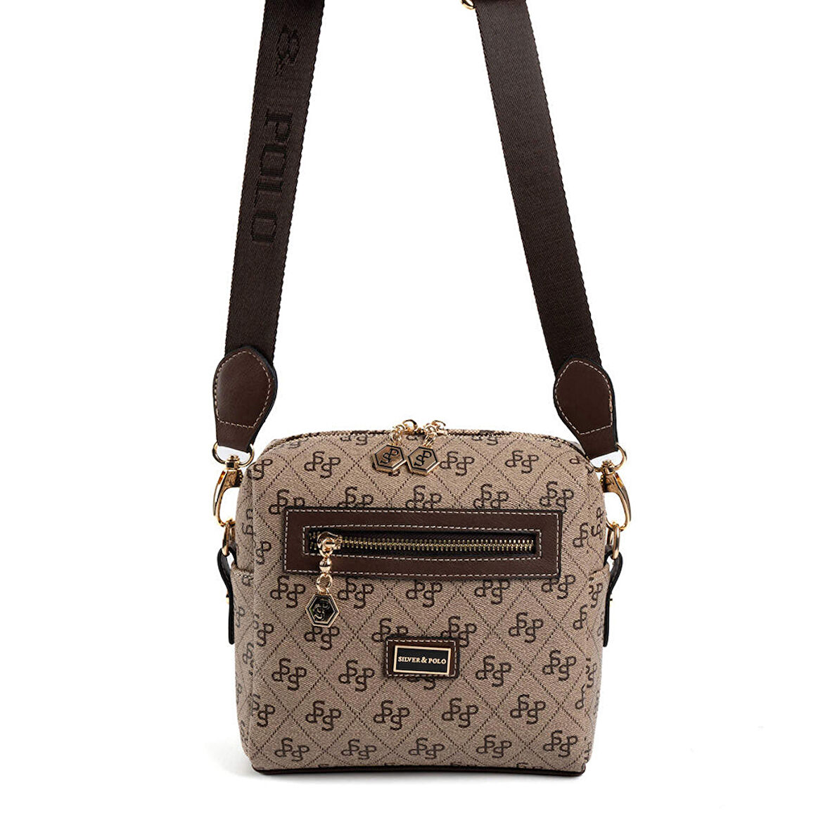 Silver Polo  Kadın Çapraz Çanta 1038-47413 SILVER POLO ÇAPRAZ Kadın ÇANTASI M178 KOYU BEJ-MAT KAHVE