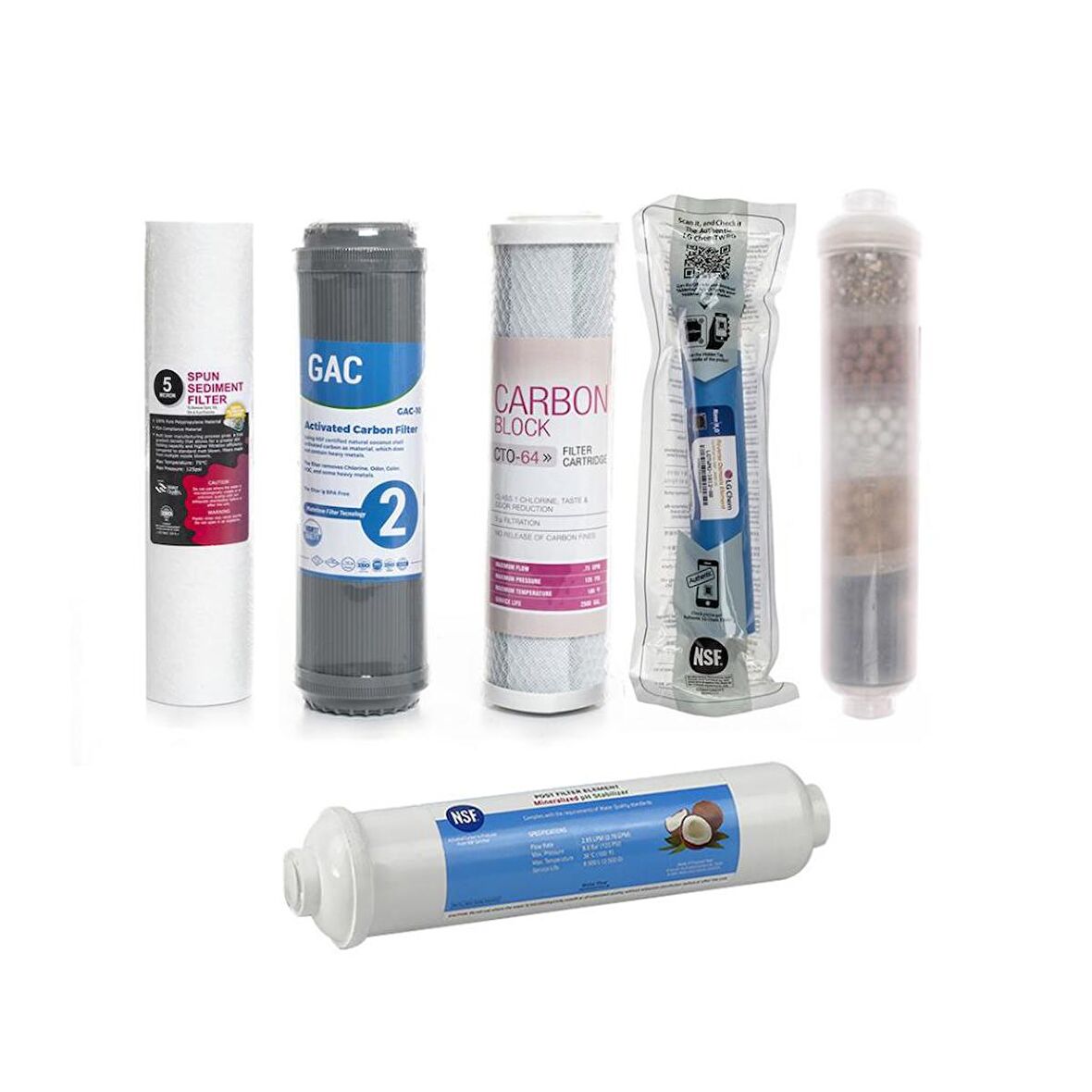 Açık Kasa Arıtma Cihazlarına Uyumlu 6'lı Filtre Seti 10 Aşamalı 