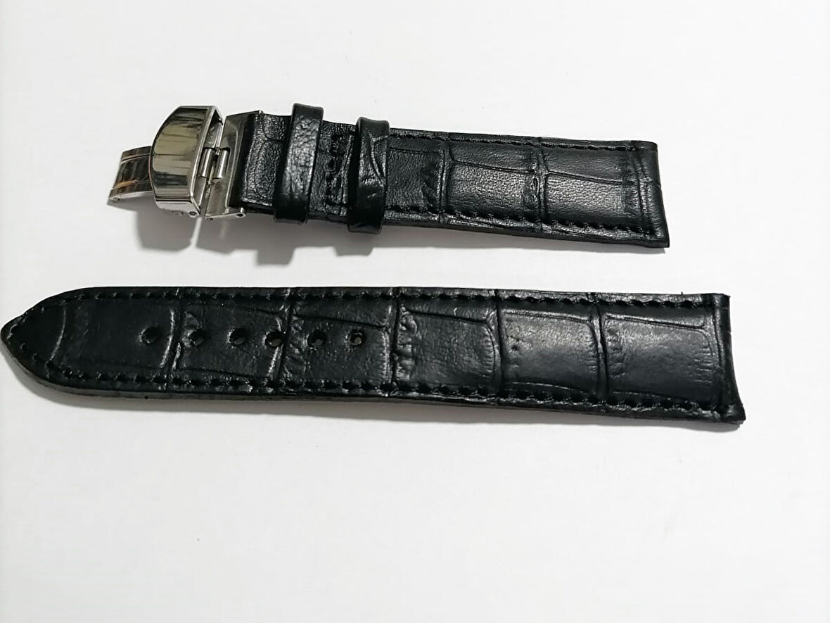 Fado &Hertür Saate &Uygun  Kelebek  Toka  18 MM   Siyah   kordon   (272)  gumus  toka