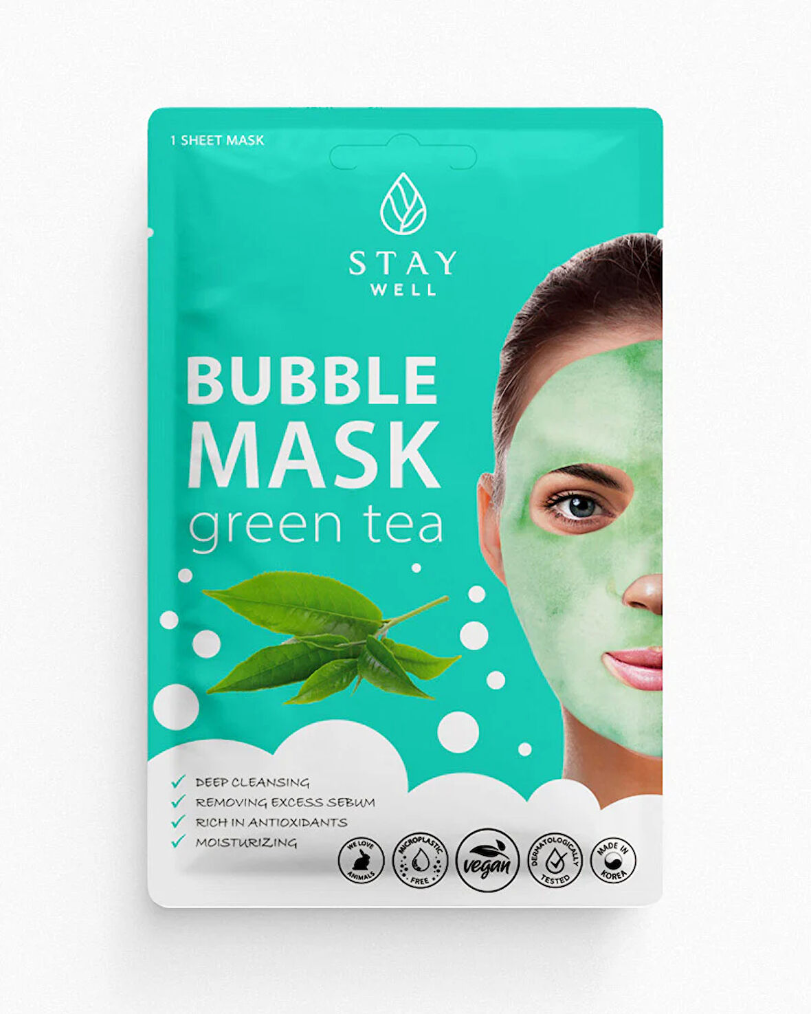 Stay Well Deep Cleansing Bubble Mask Green Tea - Yeşil Çay Köpük Maske