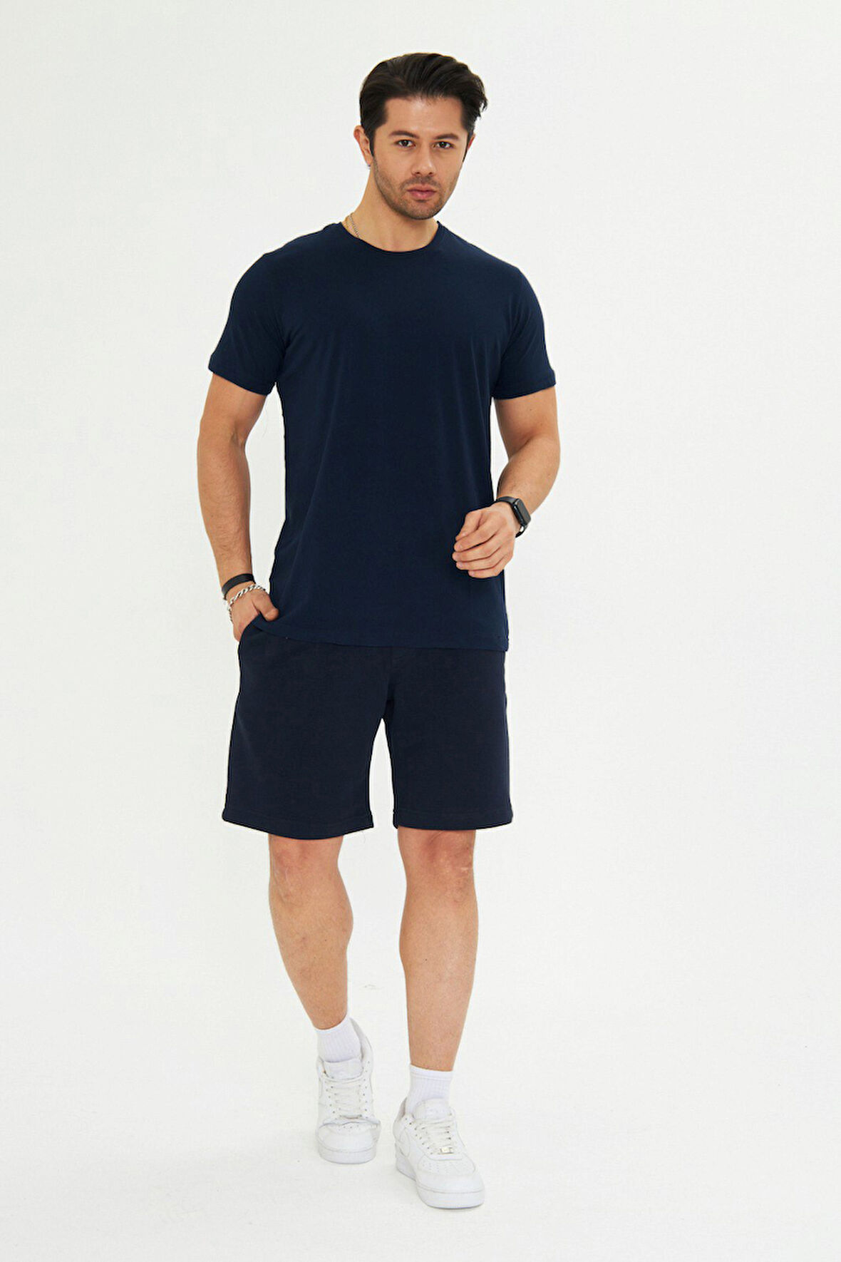 Erkek Pamuklu Basic Oversize  Bisiklet Yaka Kısa Kollu Tişört