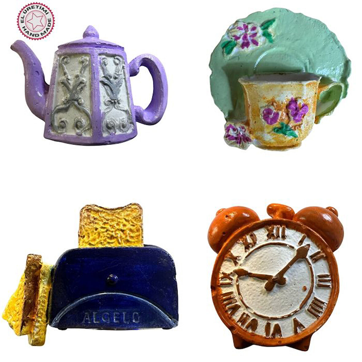 Uretti - Pınar 2572 8717 El Yapımı 4'lü Tematik Minyatür Eşyalar Magnet