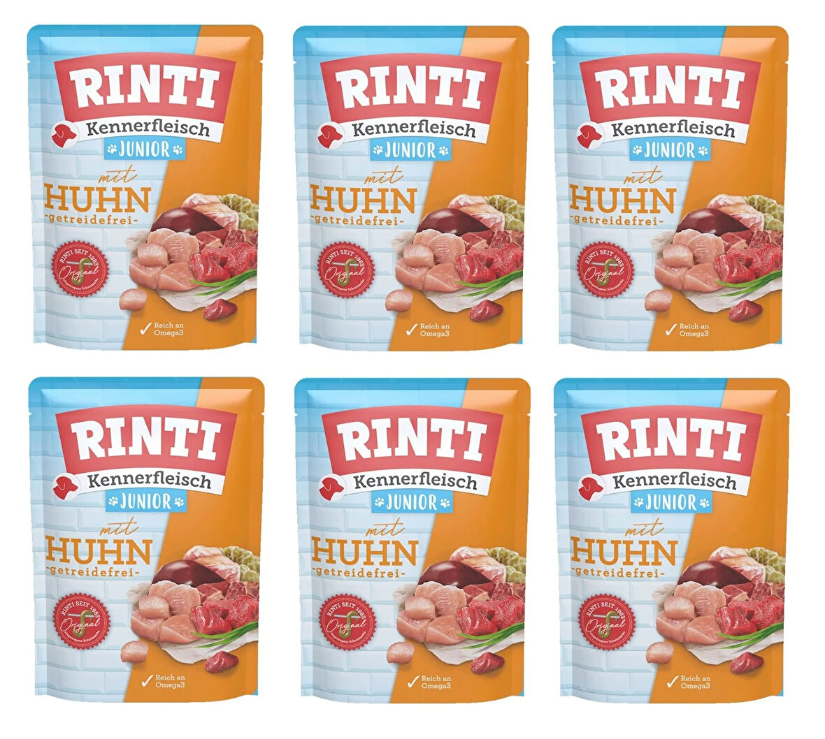 Rinti Pouch Tavuklu Yavru Köpek Yaş Mama 400 Gr. X 6 Adet
