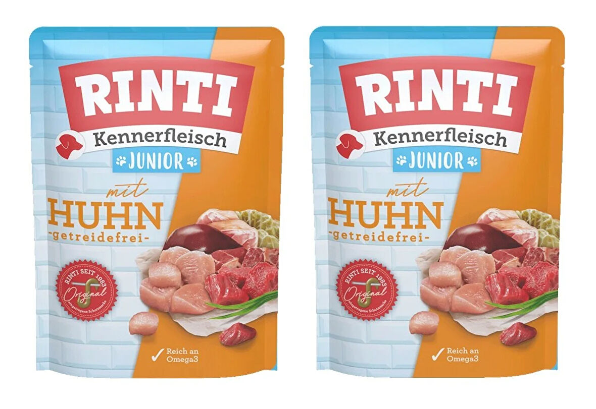 Rinti Pouch Tavuklu Yavru Köpek Yaş Mama 400 Gr. X 2 Adet