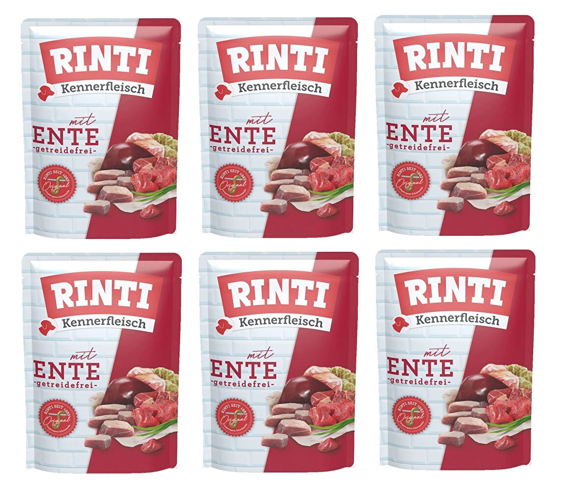 Rinti Pouch Ördekli Köpek Yaş Mama 400 Gr. X 6 Adet