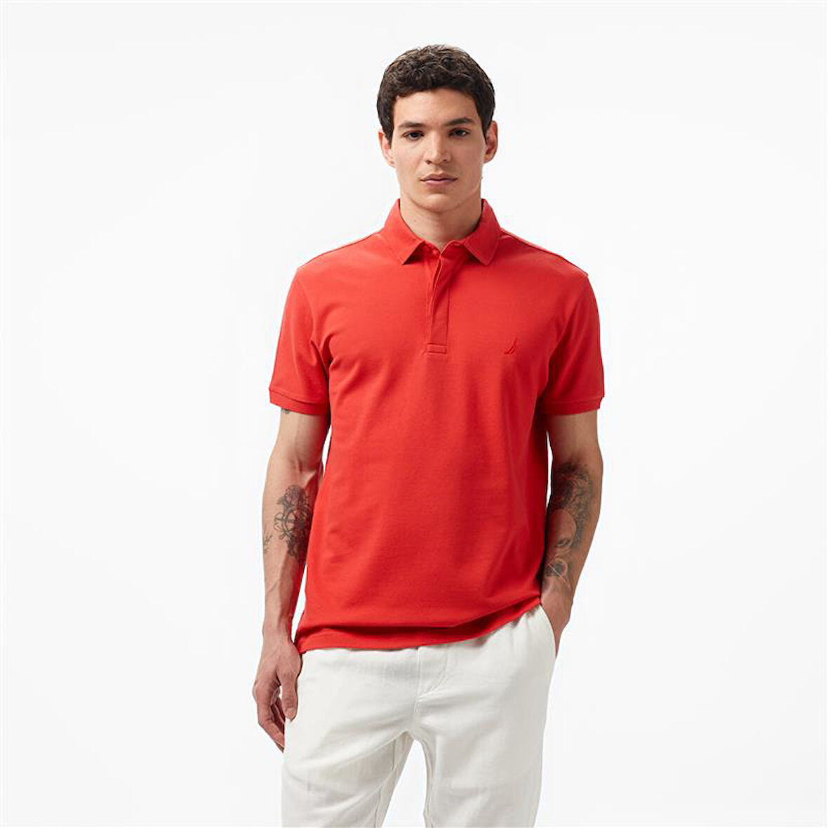 Nautica Erkek Kırmızı Slim Fit Kısa Kollu Polo Yaka T-Shirt