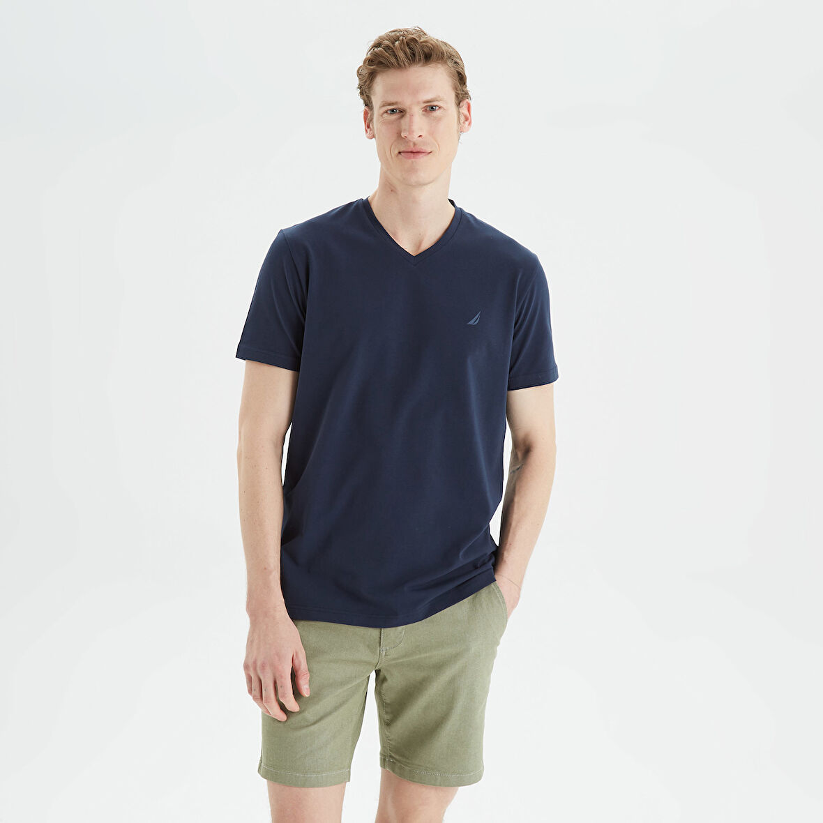 Nautica Erkek Lacivert Standart Fit T-Shirt