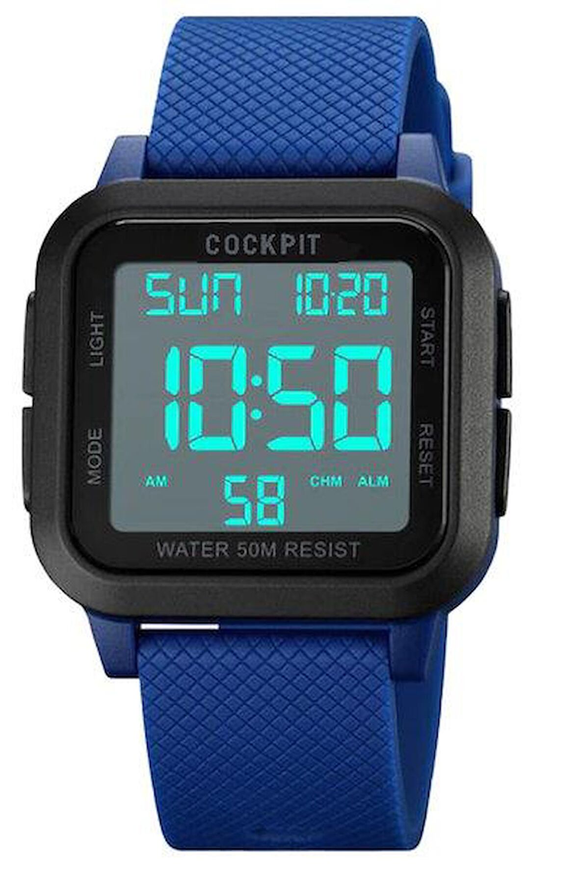 COCKPIT CK-4894BE DİJİTAL LACİVERT SİLİKON KARE ERKEK KOL SAATİ