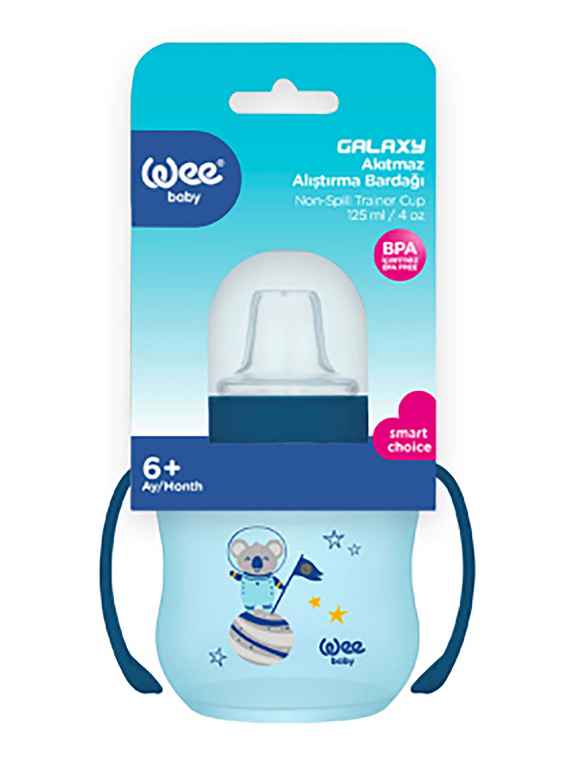 Wee Baby Akıtmaz Kulplu PP Bardak 125 ml Lacivert