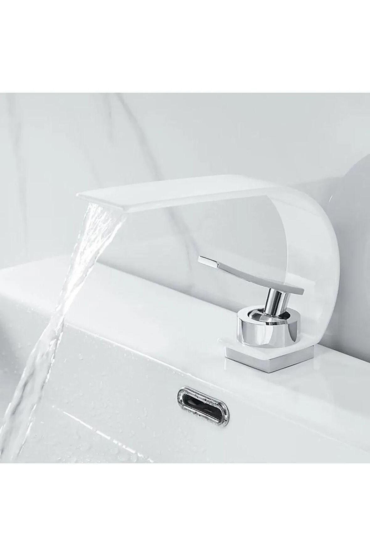 Banyo Lavabo Bataryası Beyaz/krom Şelale Yeni 5 Yıl Garantili Ithal Orjinal Ürün.