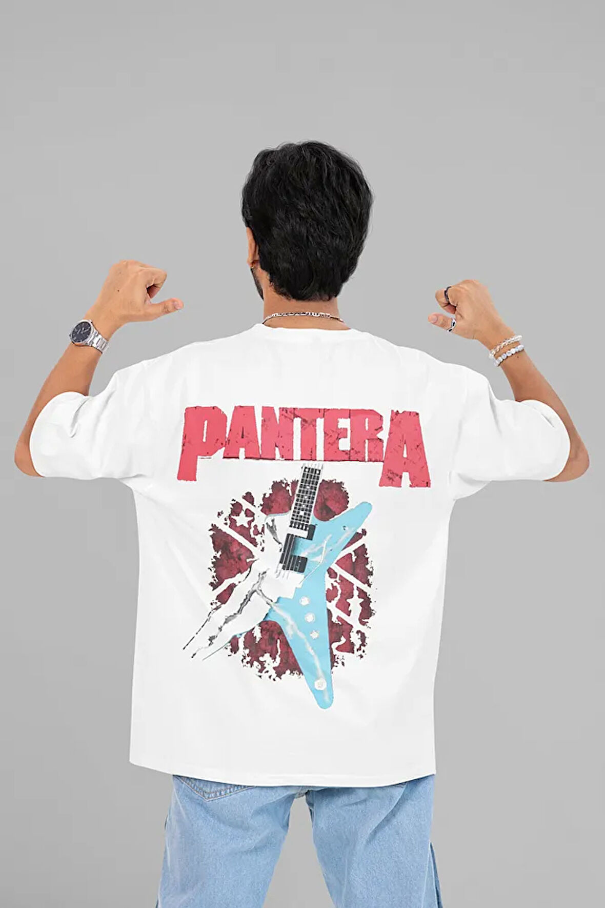 Pantera Rock Metal Müzik Grubu Baskılı Unisex Oversize Tişört