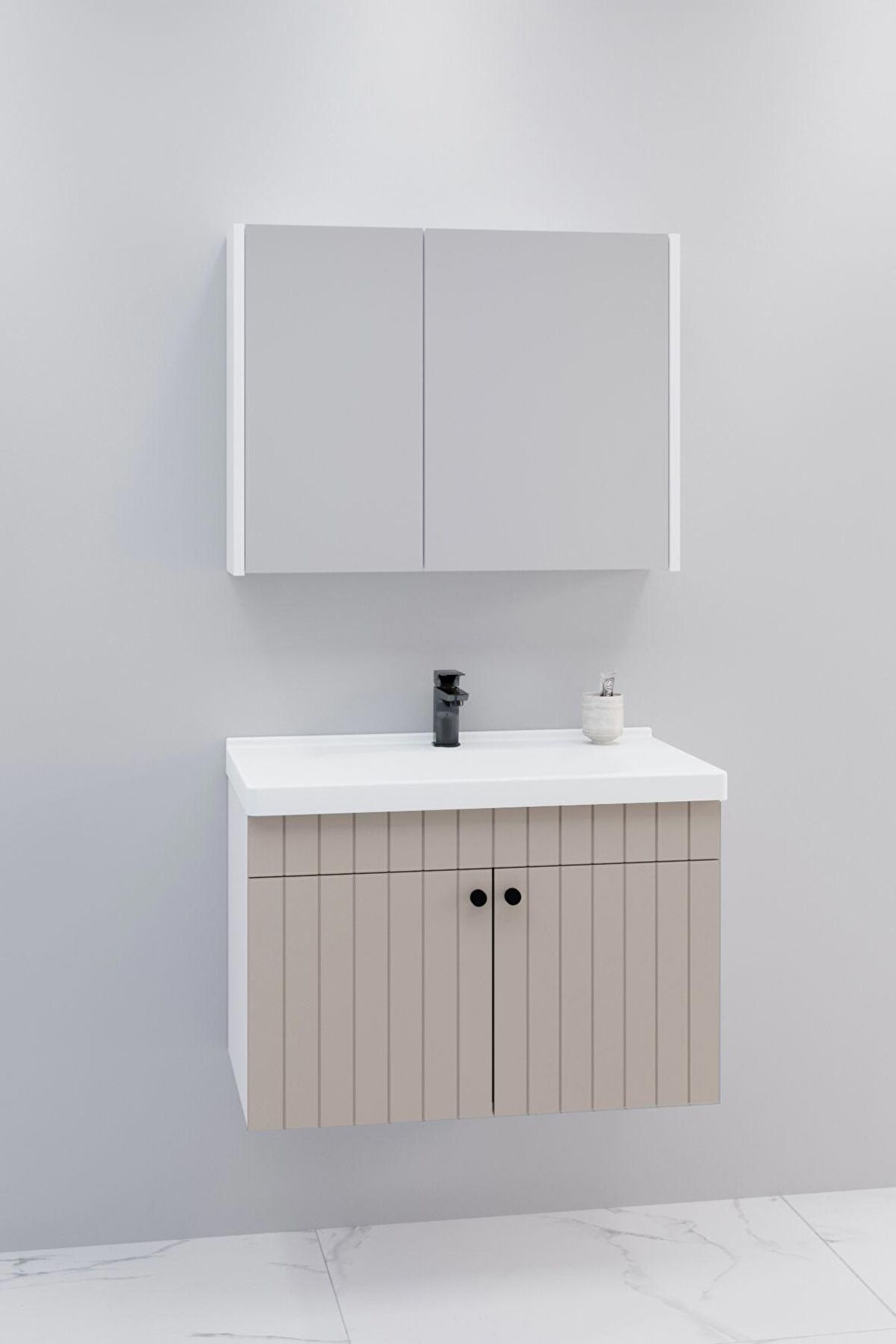 Avien 80 Cm Banyo Dolabı Bgn Aynalı  - Boy Dolap Hariç