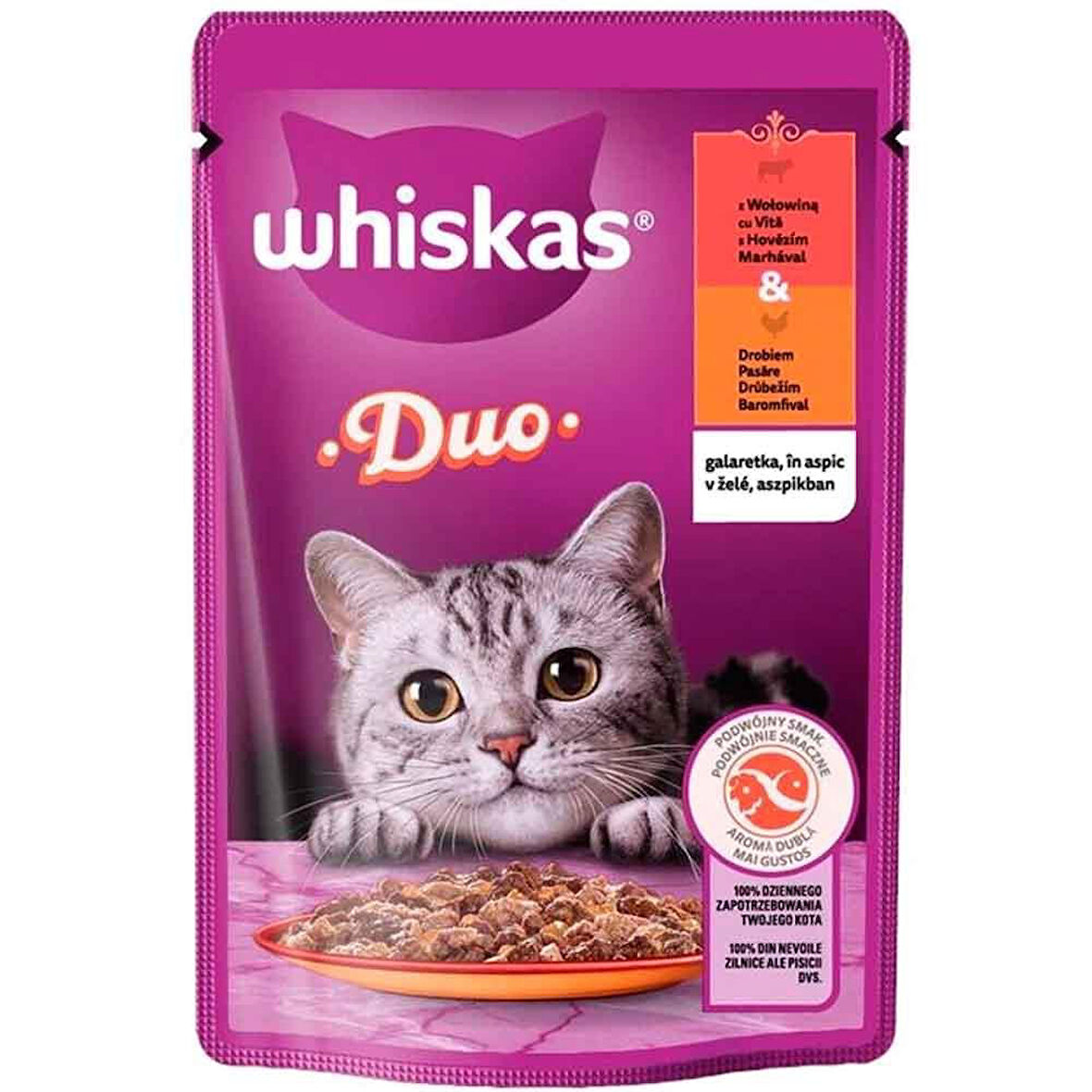 Whiskas Duo Kümes Hayvanlı ve Sığırlı Kedi Maması 85 Gr