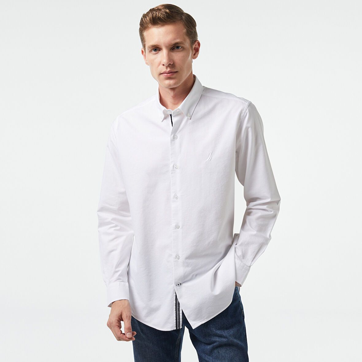 Nautica Erkek Beyaz Classic Fit Gömlek