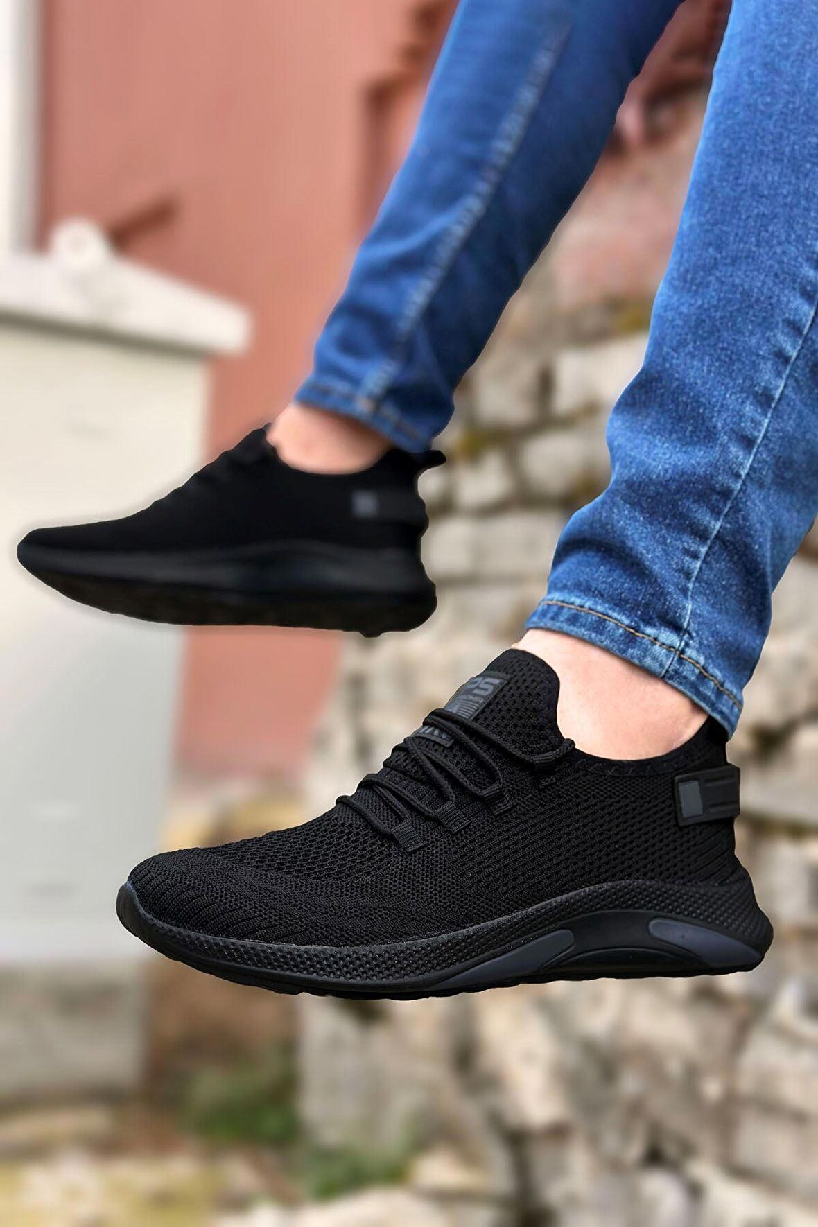 Big King Siyah Örme Triko Hafif Erkek Spor Ayakkabı