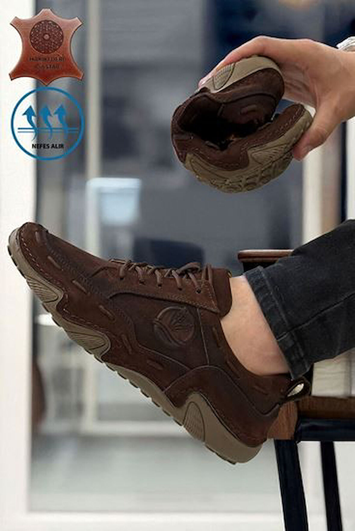 Big King Nubuk Hakiki Deri Spider Erkek Çarık Ayakkabı