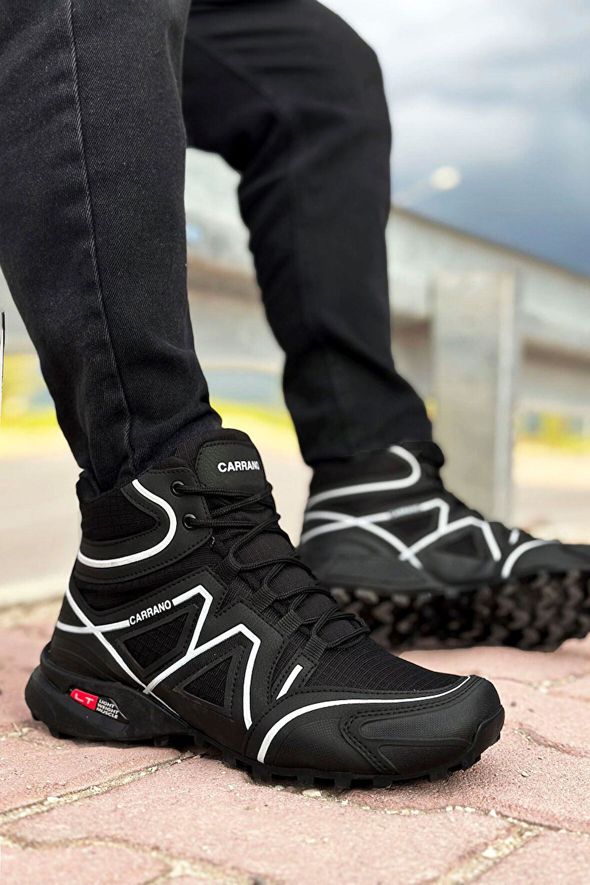 Big King Siyah Beyaz Outdoor Trekking Erkek Bot