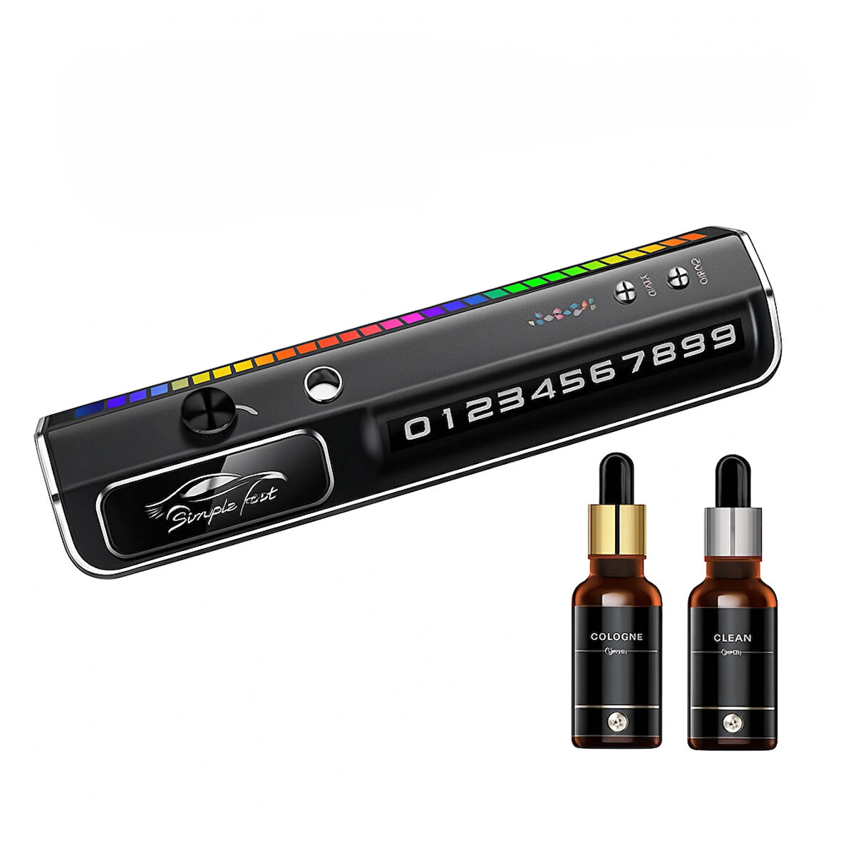 Çok Fonksiyonlu Akıllı Sprey Araba Koku Geçici Park Numaratör  Araba Ortam Işığı İç Süsleme