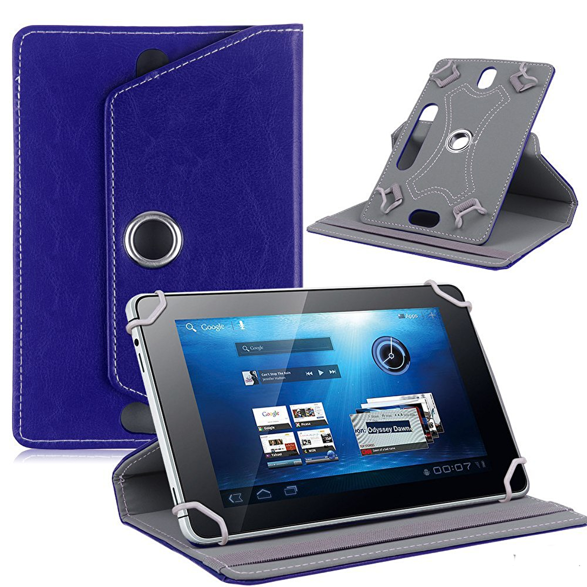 Alcatel 1T10 Smart 10 inç Uyumlu 360° Dönebilen Standlı Kapaklı Universal Tablet Kılıfı