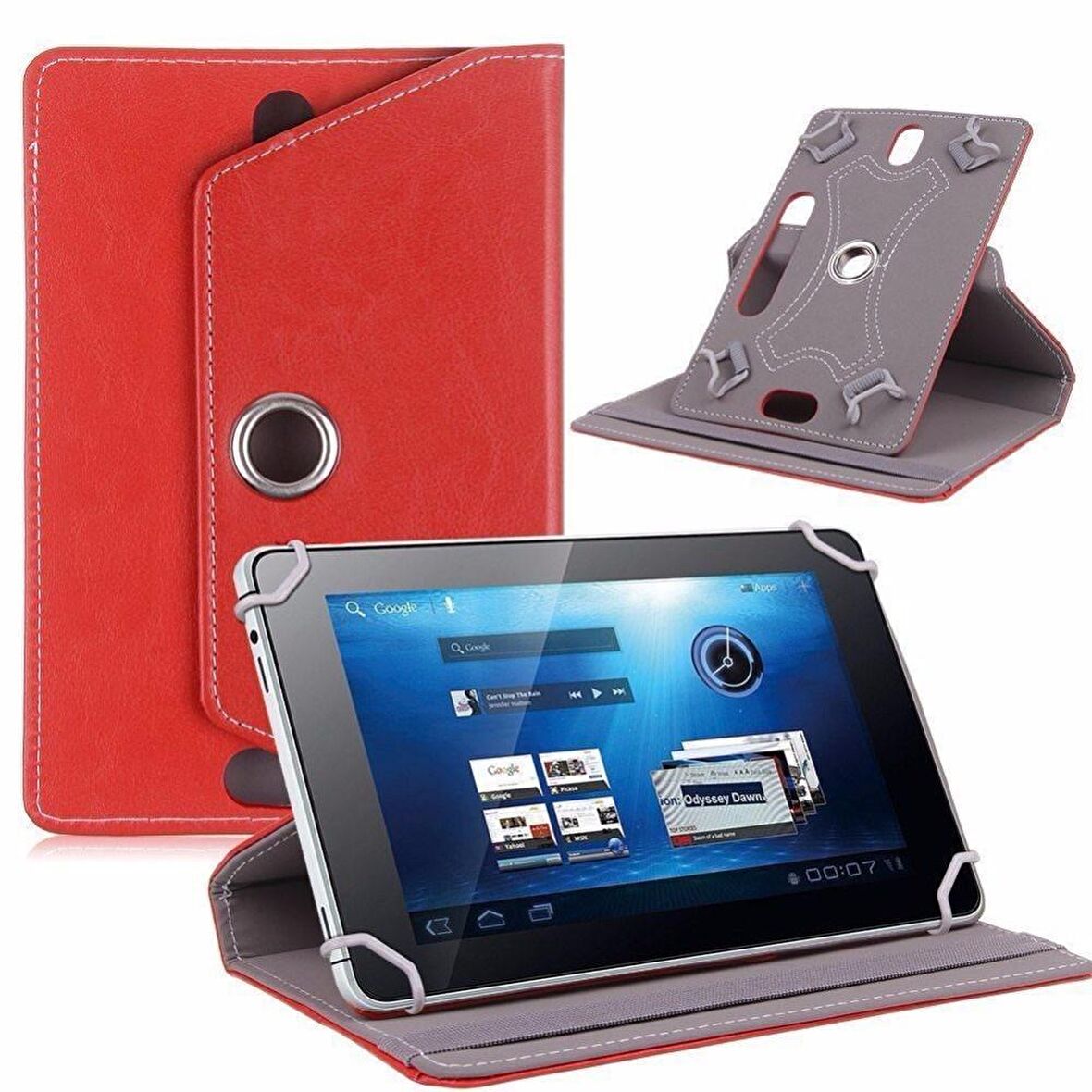 Piranha 8 inç Tabletlere Uyumlu 360° Dönebilen Standlı Kapaklı Universal Tablet Kılıfı