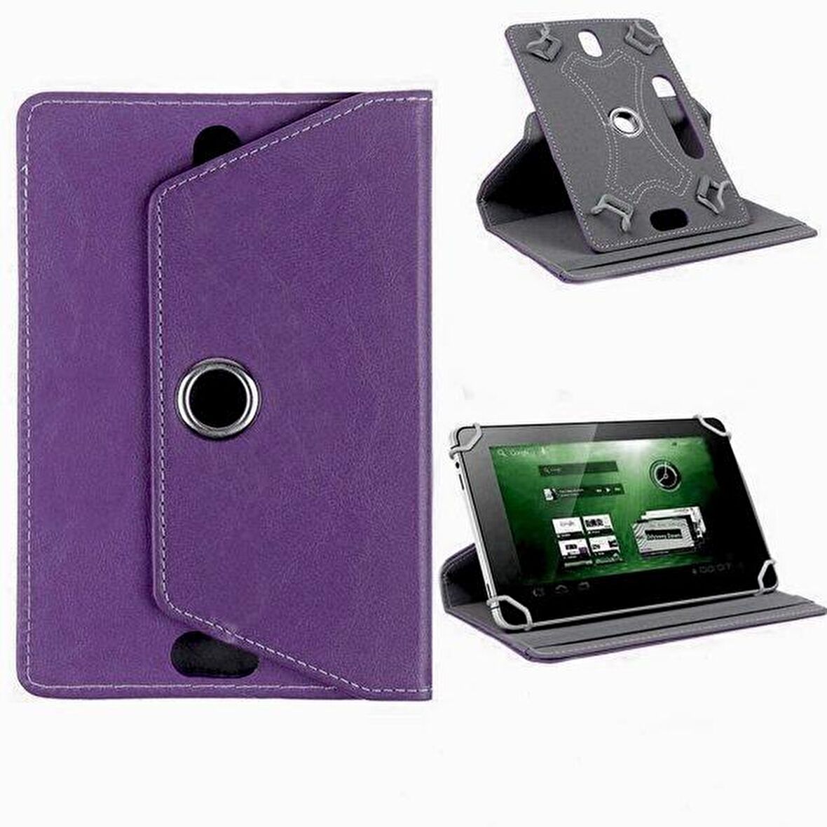 Apple iPad Mini 1-2-3-4-5 Uyumlu 7.9 inç 360° Dönebilen Standlı Kapaklı Universal Tablet Kılıfı