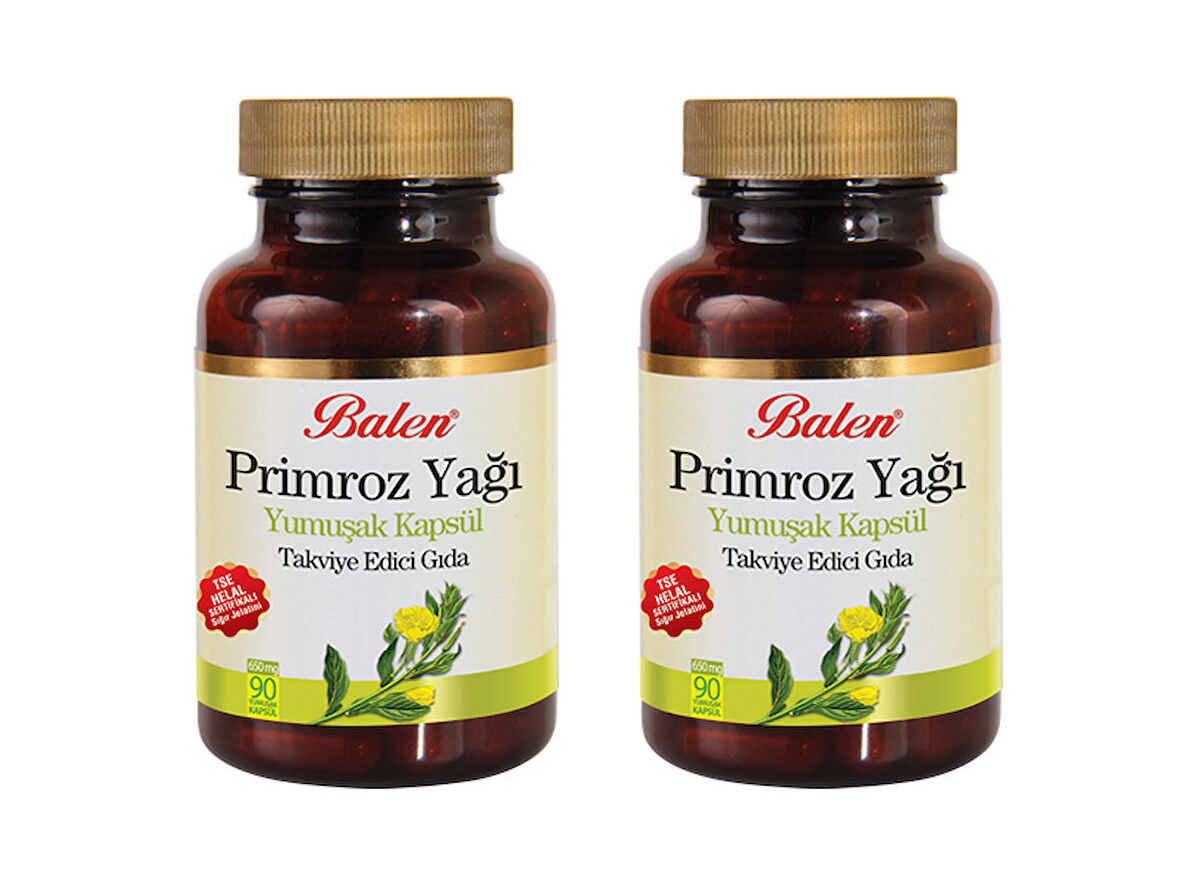 2 Adet Balen Primroz Yağı  500 Mg X 90 Kapsül