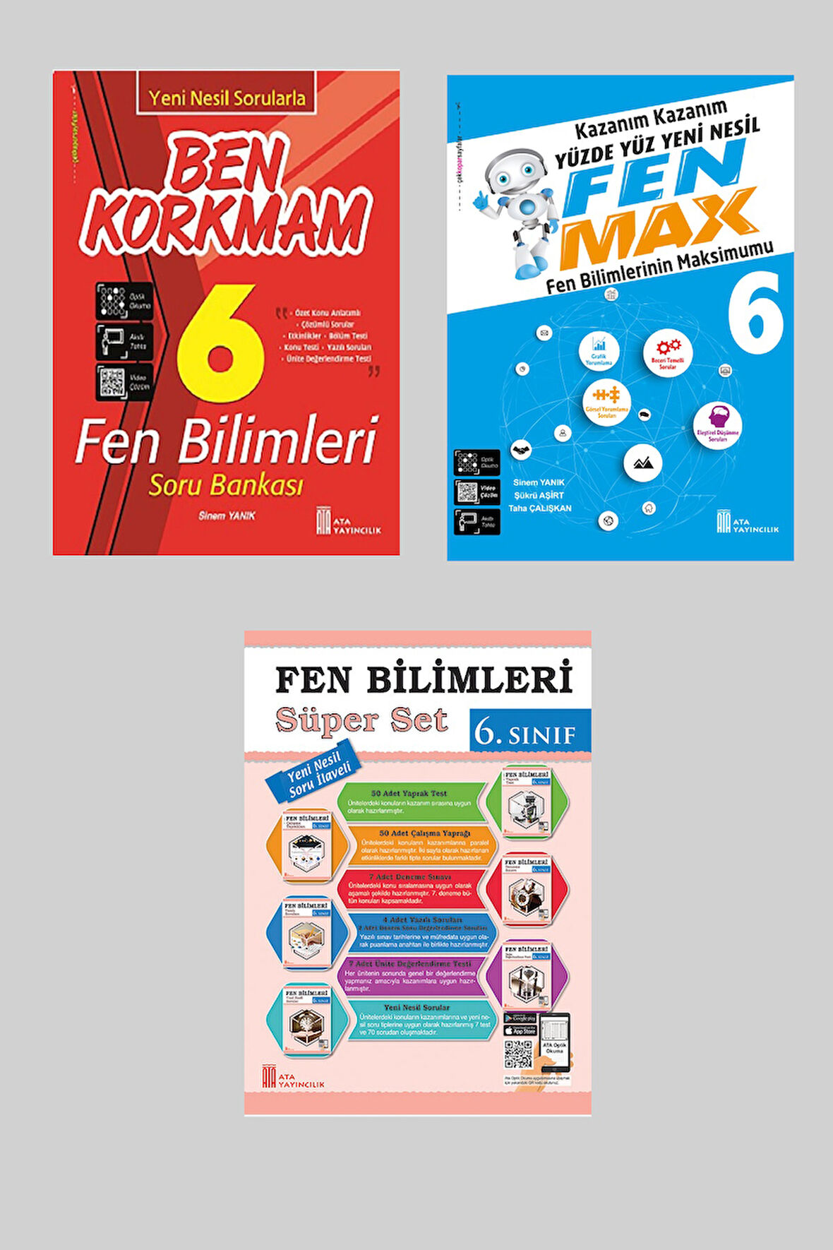 Ata 6.Sınıf Yeni Nesil Sorularla Ben Korkmam Fen Bilimleri + Süper Set + Fen Max