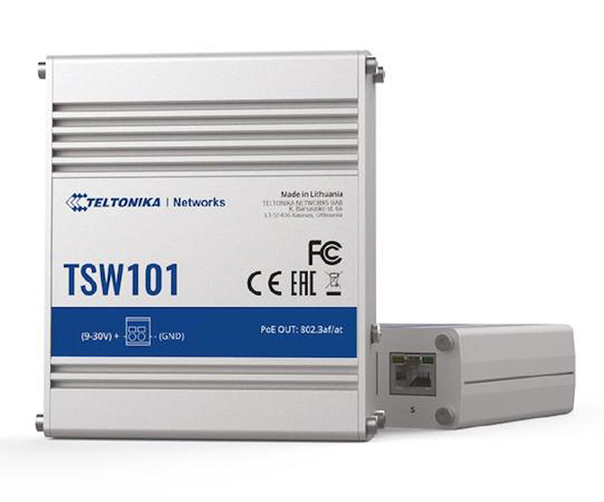 Teltonika TE-TSW101 5 Port Gigabit 4 Port PoE+ Aouromotive PoE+ Switch