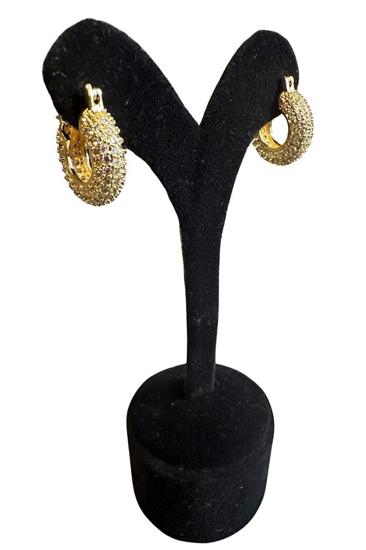 Uretti - İREM 3914 Zirkon Taşlı Su Yolu Model Minimal Çelik Halka Küpe