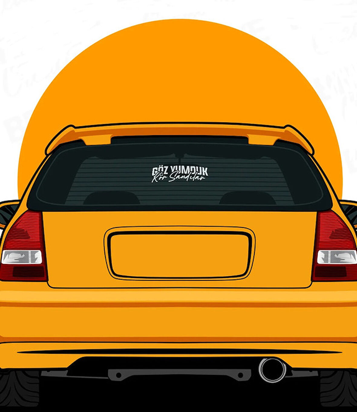 Göz Yumduk Kör Sandırlar Araba Sticker Etiket 24CM