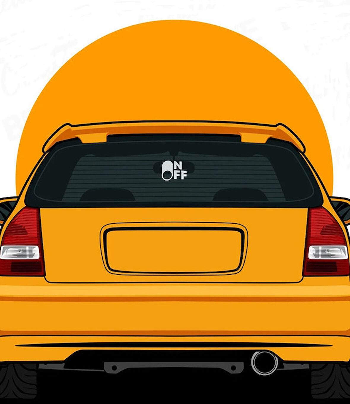 On Off Switch Sticker Etiket 2 Adet 12x14CM