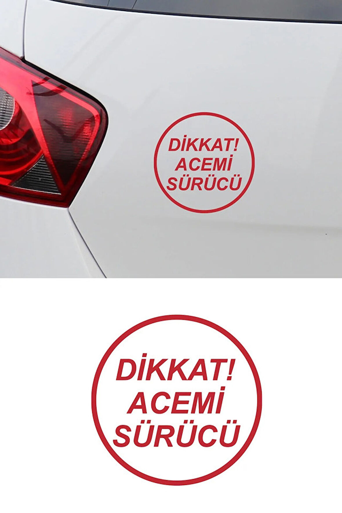 Dikkat Acemi Sürücü 14 Cm 2 Adet kırmızı Renk