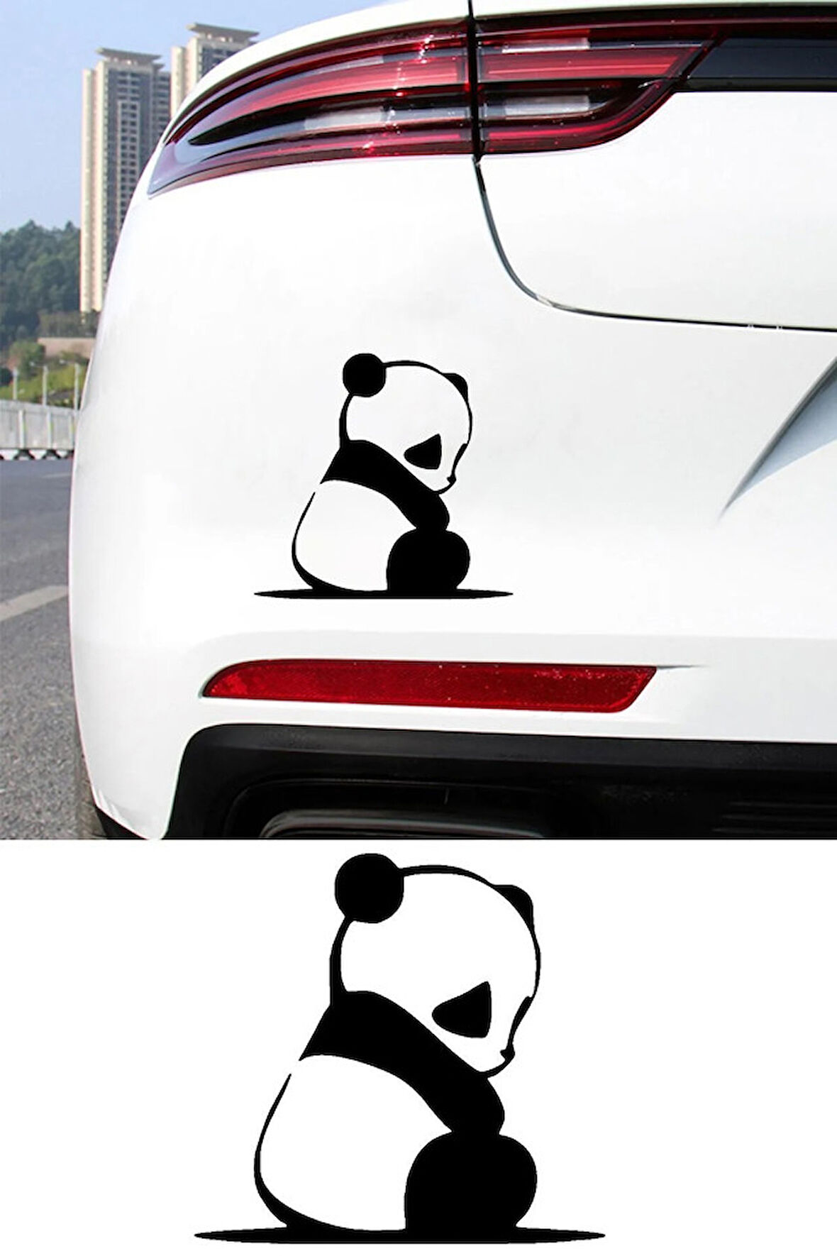 Üzgün Panda Araba Etiket Sticker 19Cm