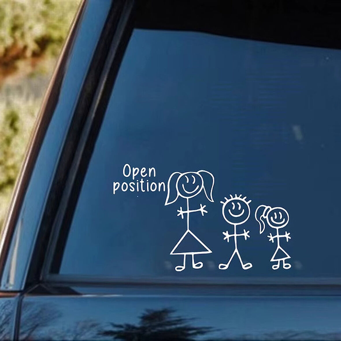 Aile Açık Pozisyon Sticker Yapıştırma 20 CM Arka Cam