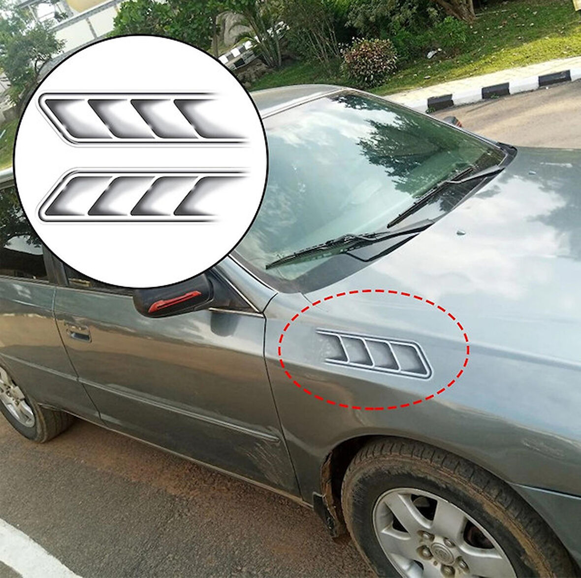 Araba Stili 3d Sahte Havalandırma Delikleri Dekoratif Çıkış Yan 2