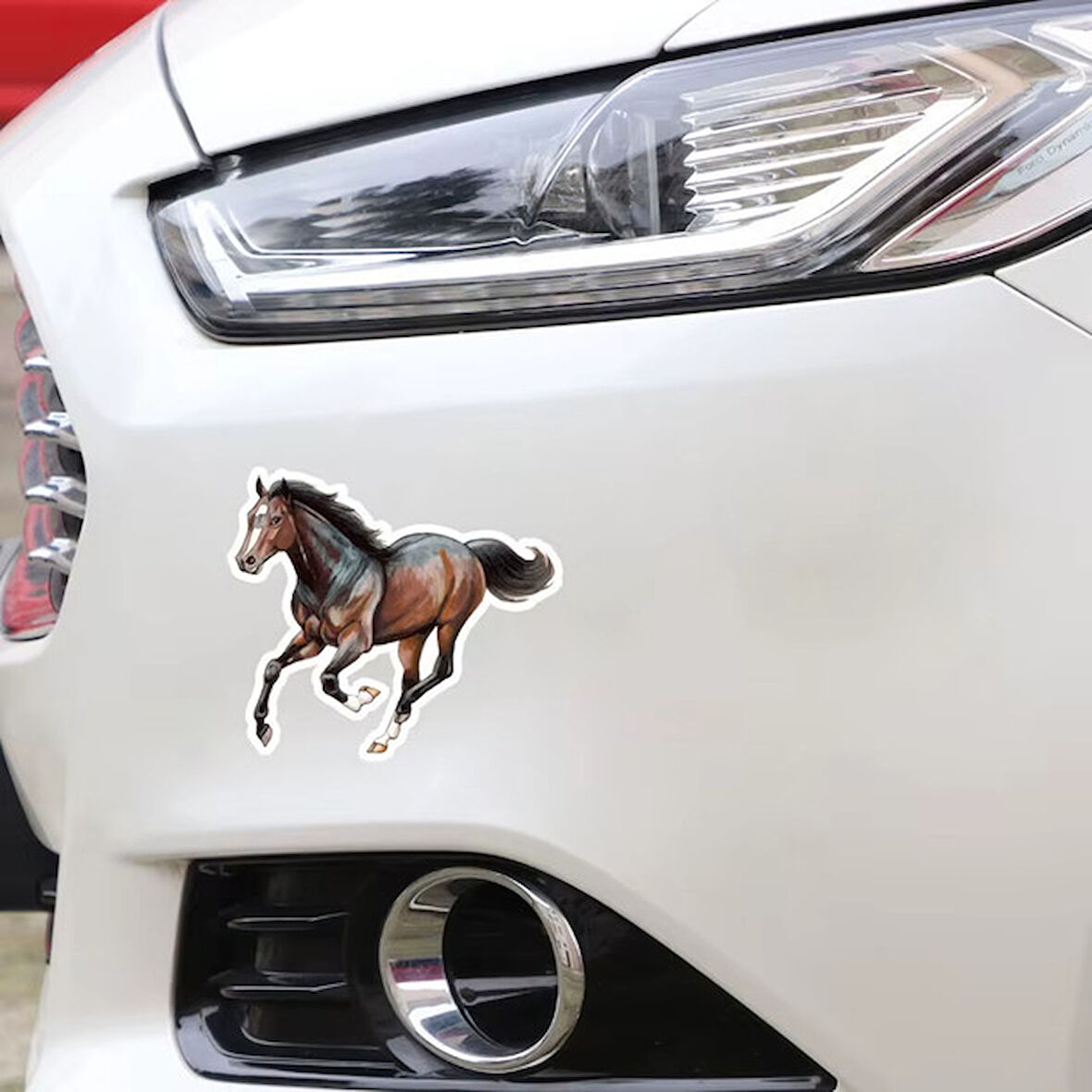 Koşan At Sticker Yapıştırması 2 Adet 14 Cm Ön Tampon için