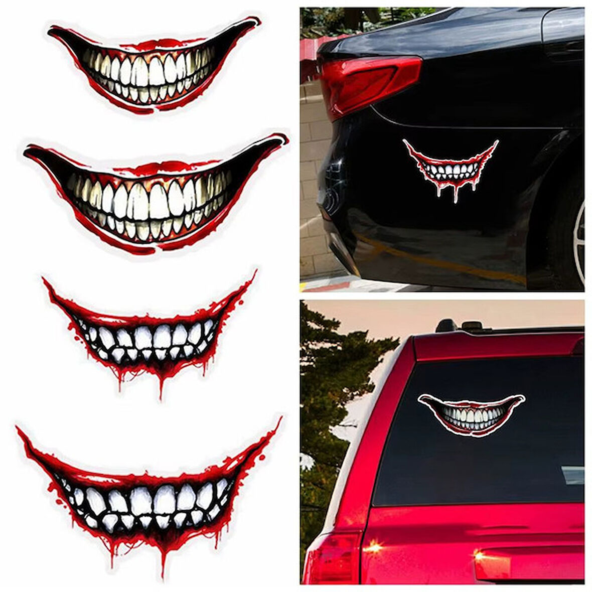 Tehlikeli Dişler Sticker Yapıştırması 19 CM