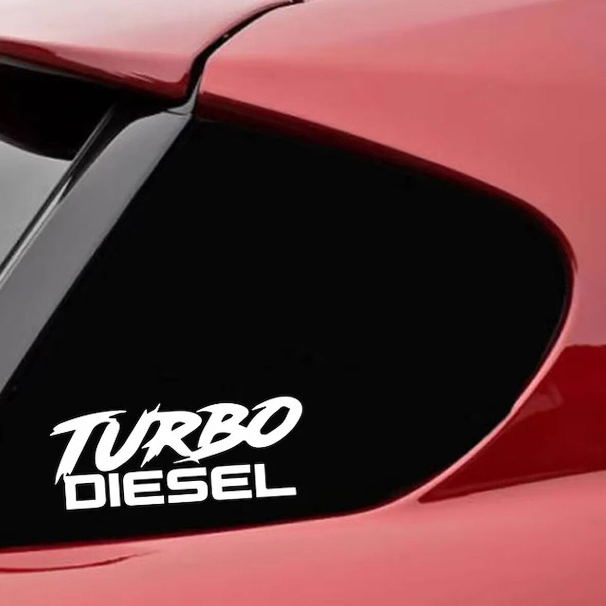 Turbo Dizel Sticker Etiket 15 CM Oto Etiket Kelebek Cam 2 Adet