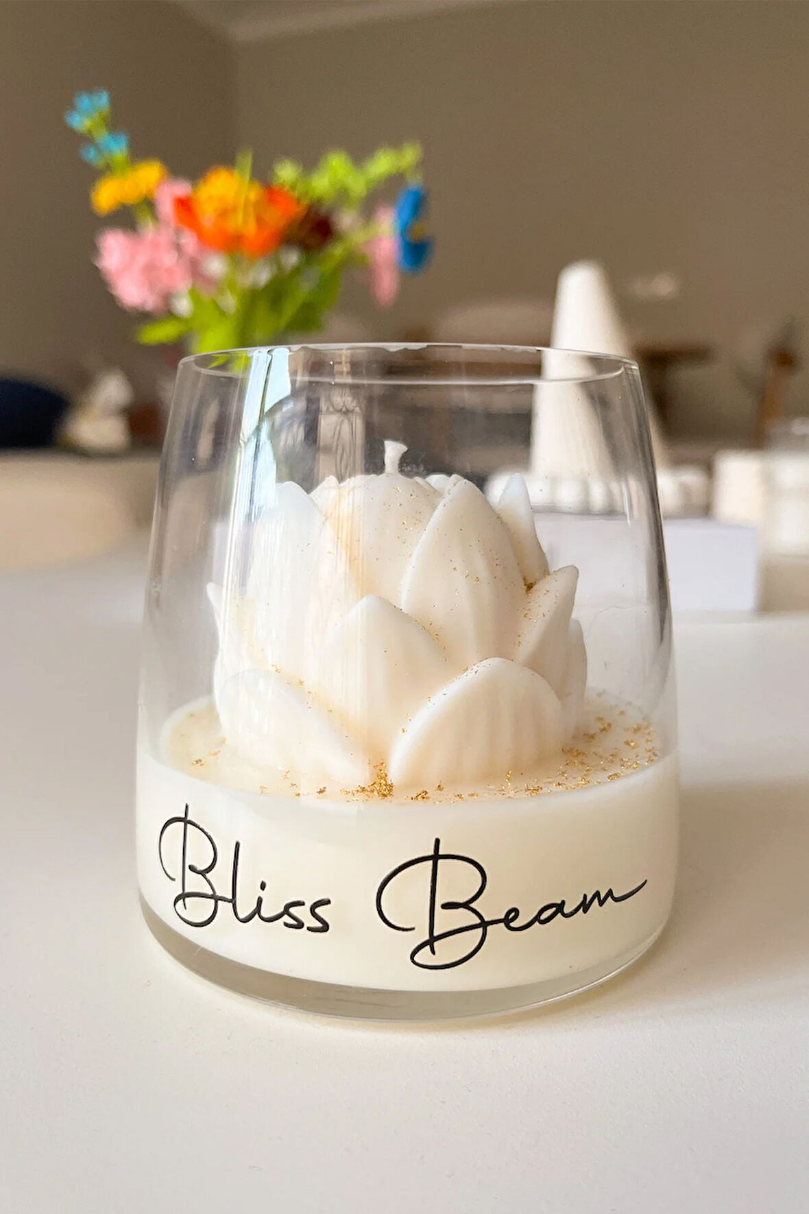 Lotus Çiçek Bardak Soya Mumu