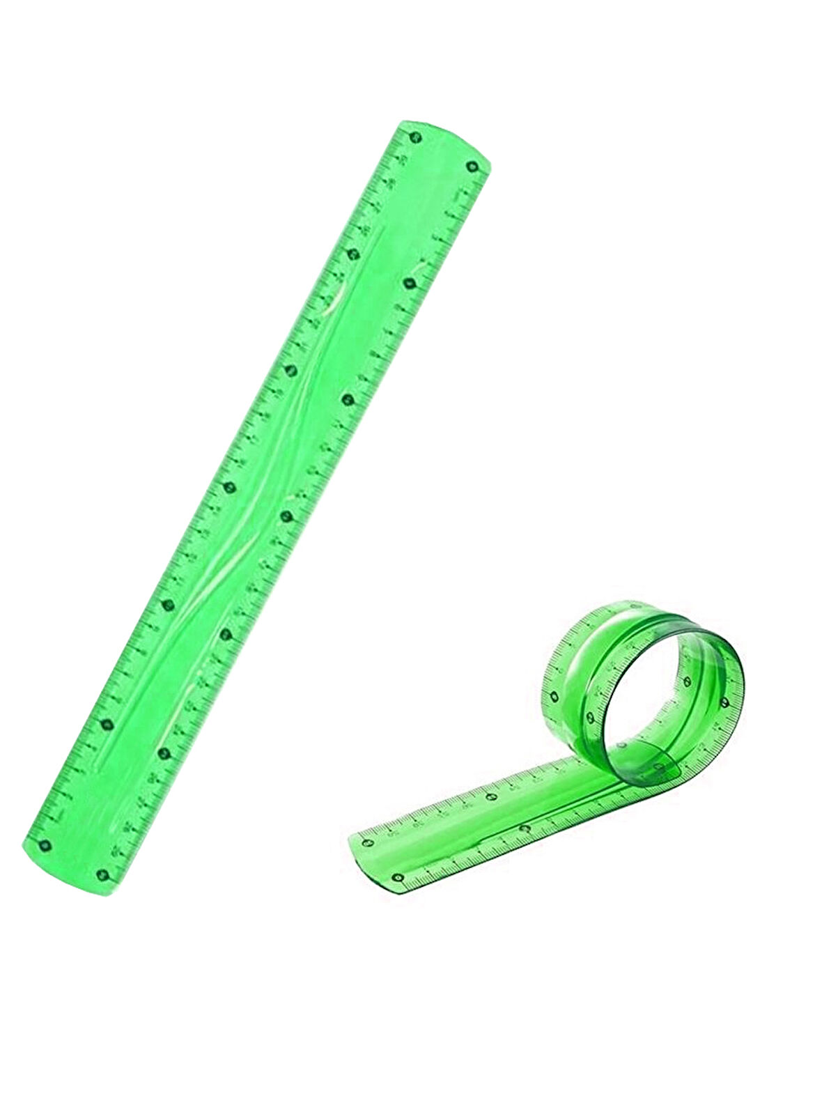 Yeşil Esnek Plastik Cetvel Flexy Cetvel Kırılmayan Cetvel 30 Cm - 1 Adet