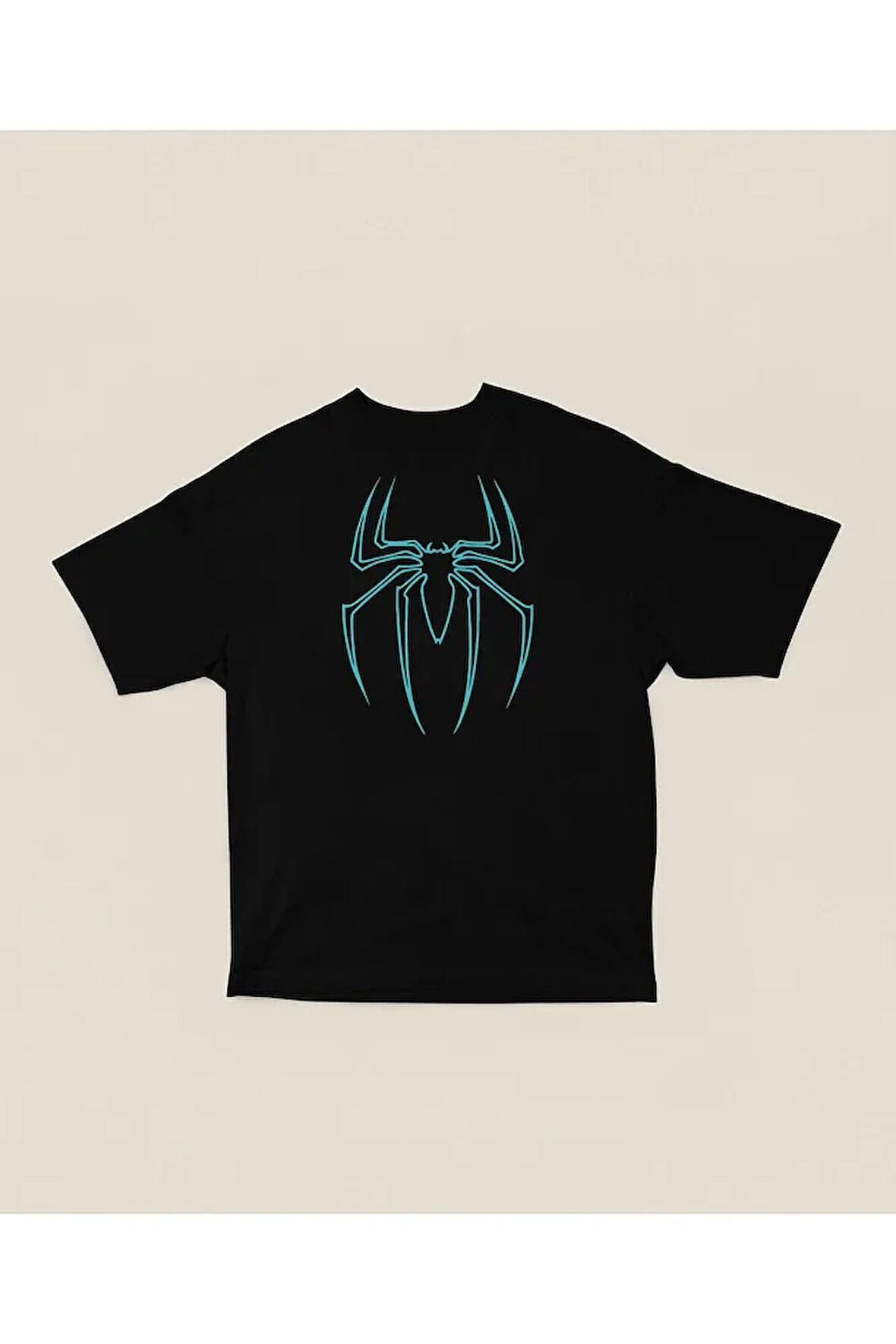 Spider-Man Logo Baskılı Unisex Oversize Tişört