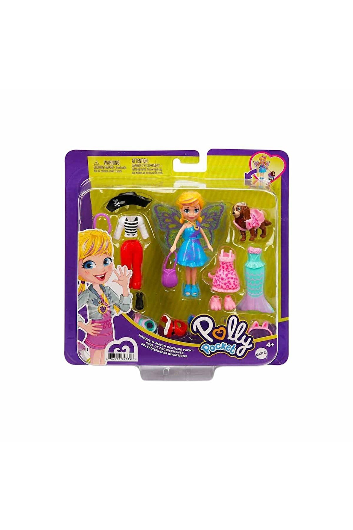 Polly Rocket Ve Hayvan Dostu Kostüm Giyiyor Oyun Seti Gdm15 Orjinal Polly Pocket Figür