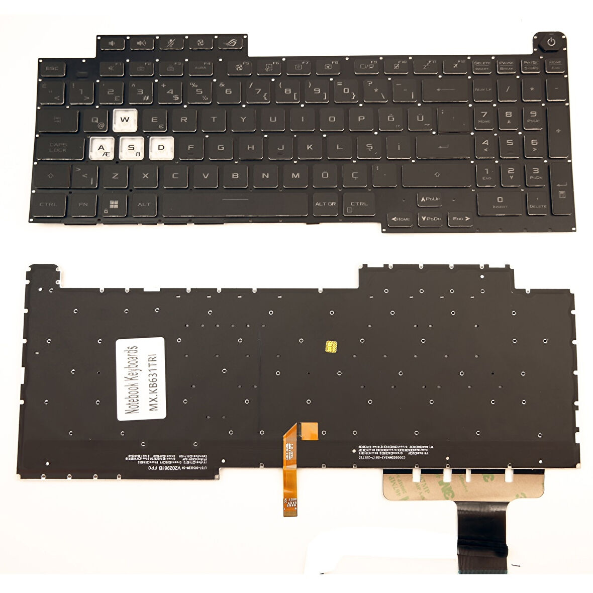 Asus ROG Strix G17 G713Q Notebook Klavye Işıklı