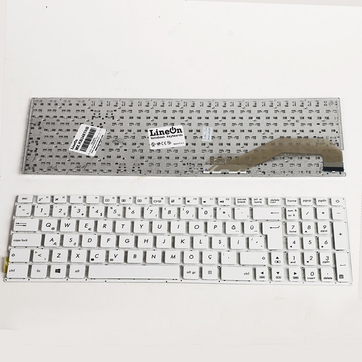 Asus VivoBook 15 X540BA Notebook Klavye Beyaz