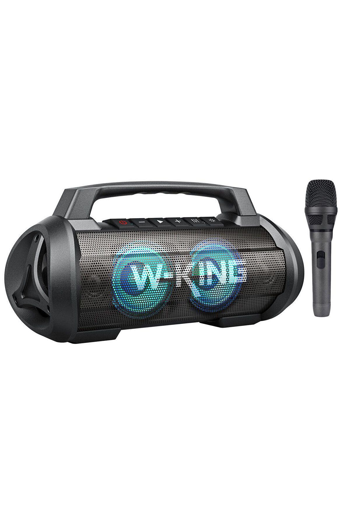 W-KING D10 Bluetooth Hoparlör 120W Partybox 42S Dinleme IPX6 ve Kablolu Mikrofon Siyah