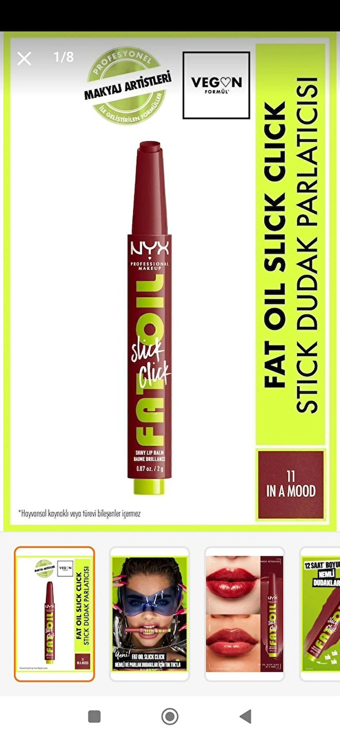 Nyx professional makeup far oil slick parlatıcı nemlendirici 11  in a mood