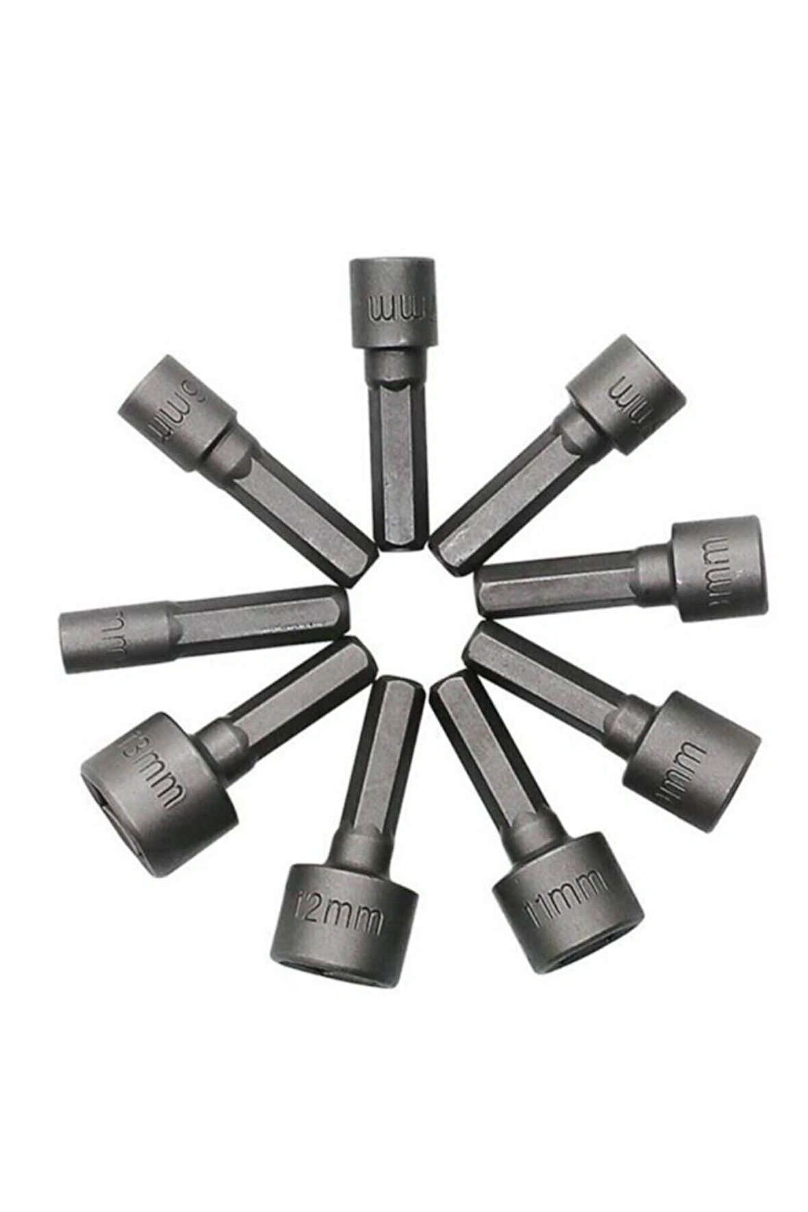  9 Parça Somun Anahtarı Somun  Matkap Uçları Sıkma Seti