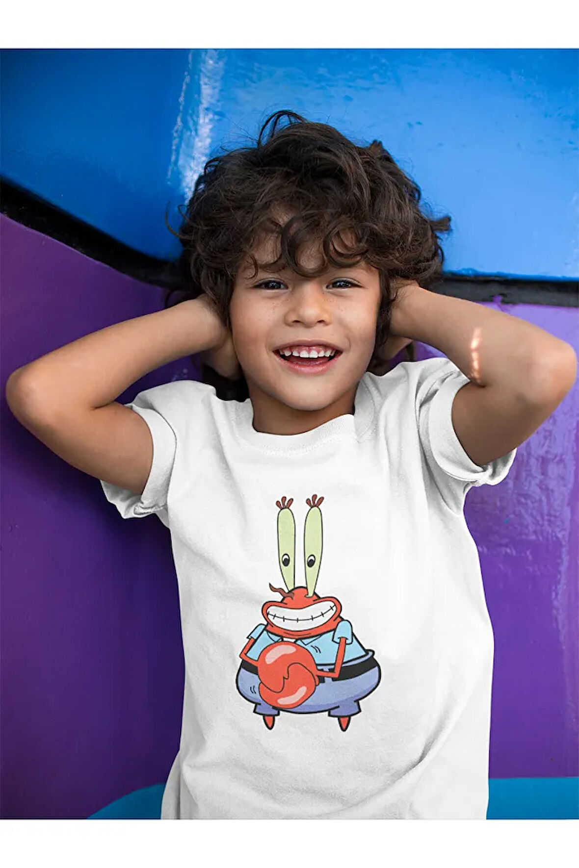 Patrick Baskılı Unisex Süngerbob Çizgi Film Çocuk Tişört (1-12 YAŞ)