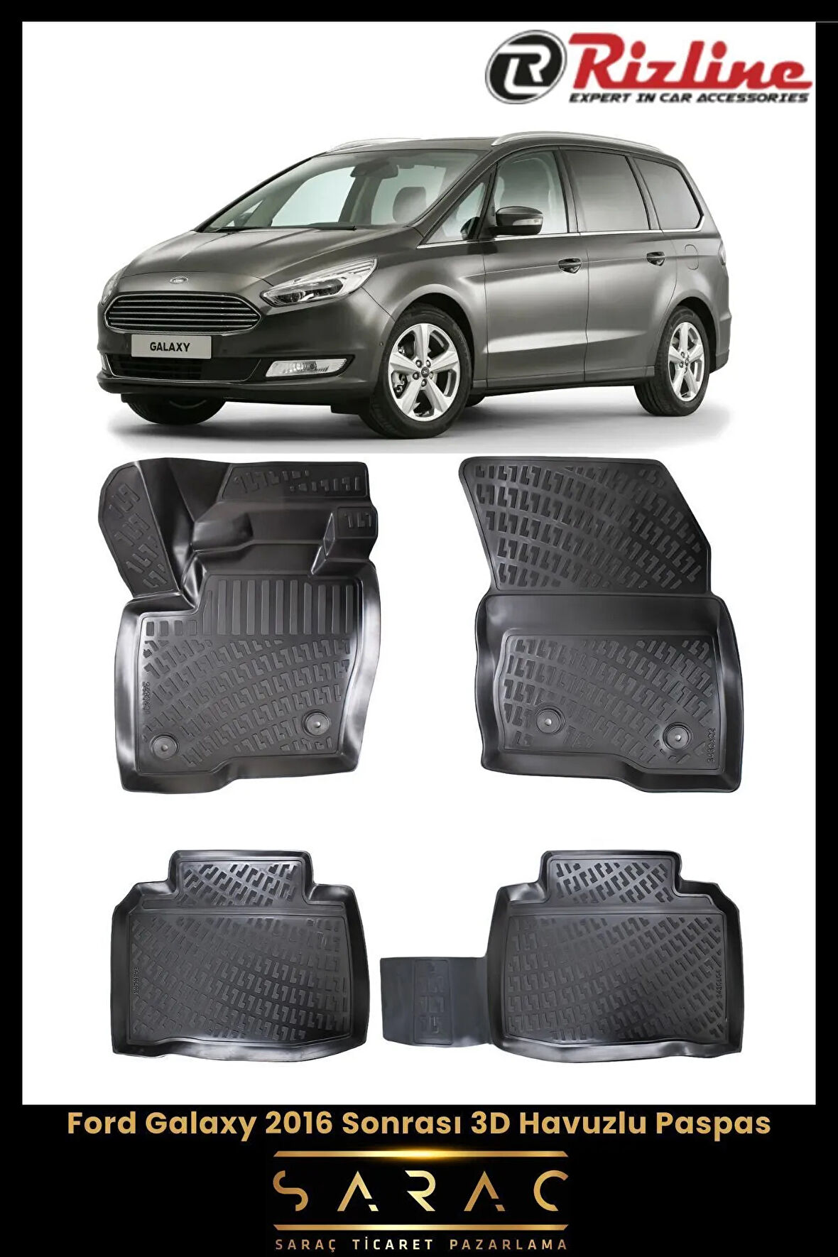 Rizline Ford Galaxy 2022 Model 3D Havuzlu Paspas